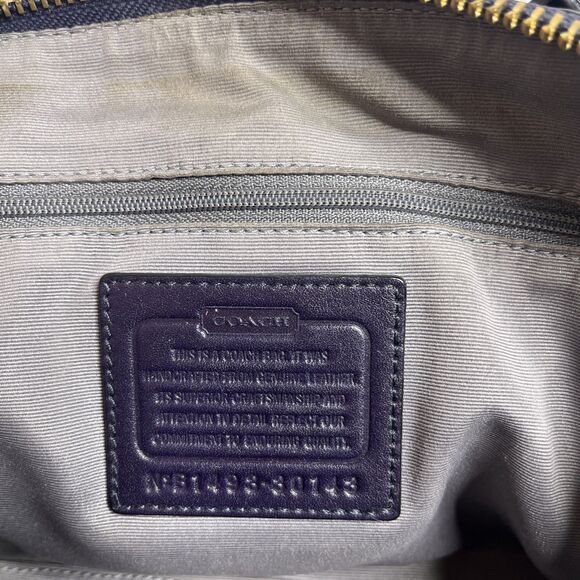 Coach Mini Bleecker Preston Satchel Purple Pebbled Leather Bag w/ Dust Bag - Picture 13 of 13